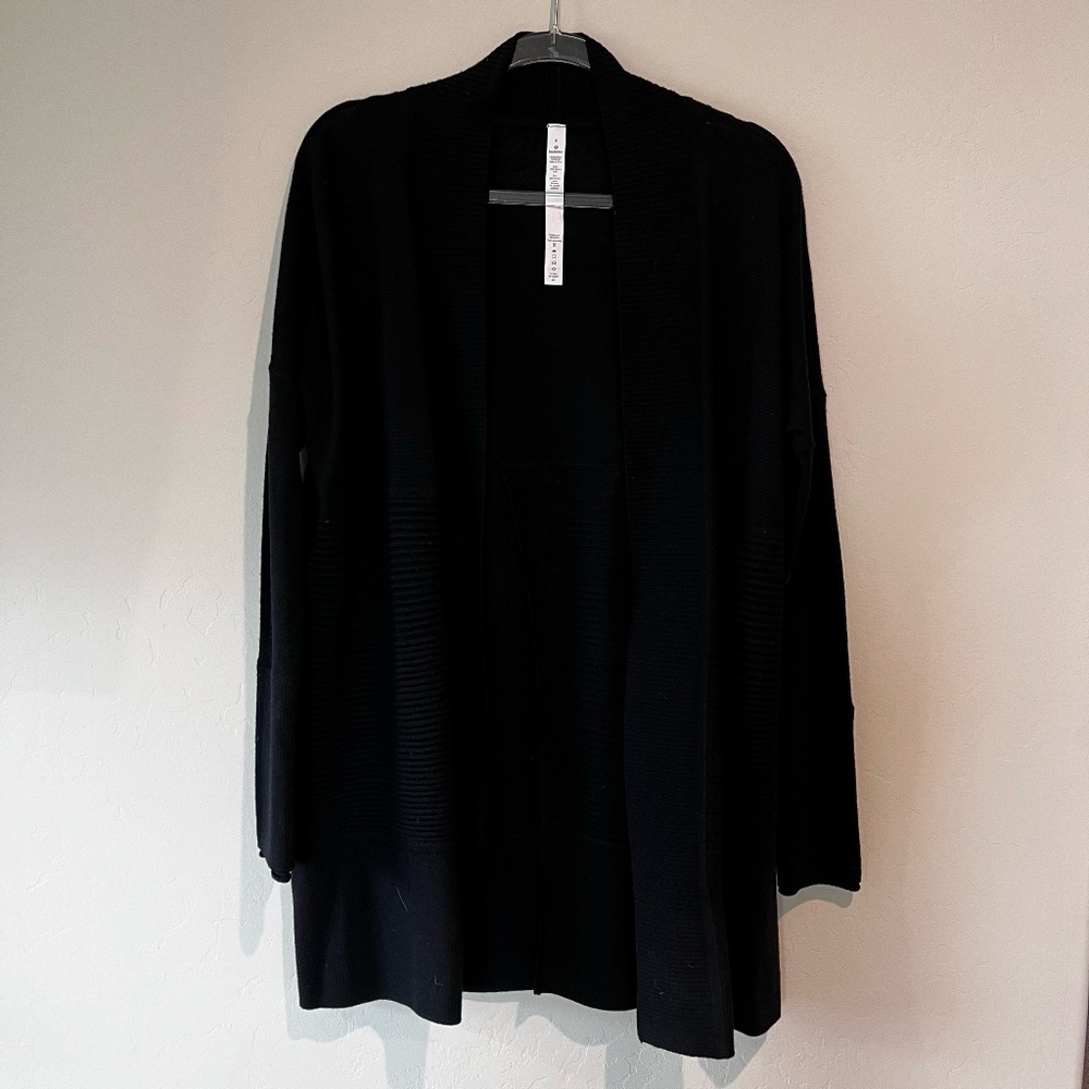 Lululemon Ribbed Black Wrap Cardigan Size 6